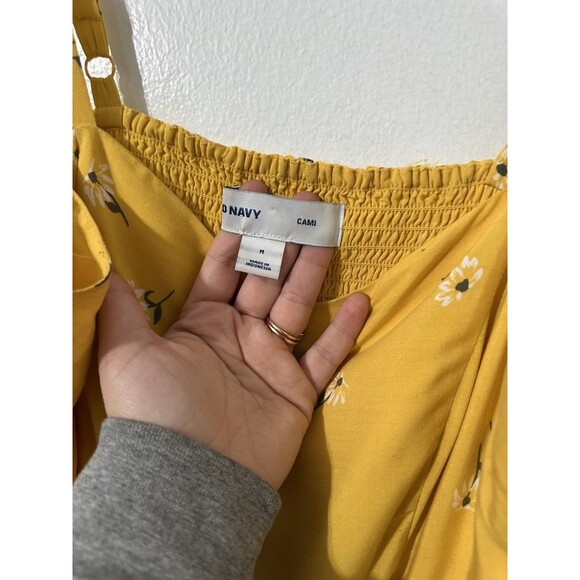 Old Navy Women’s Yellow Floral Summer Dress Spring Flowy Medium - Picture 4 of 8